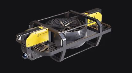 CAD render of inspection drone — side view