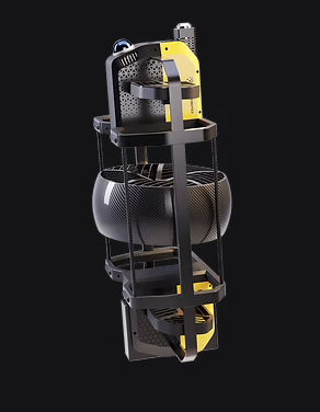 CAD render of inspection drone — vertical configuration